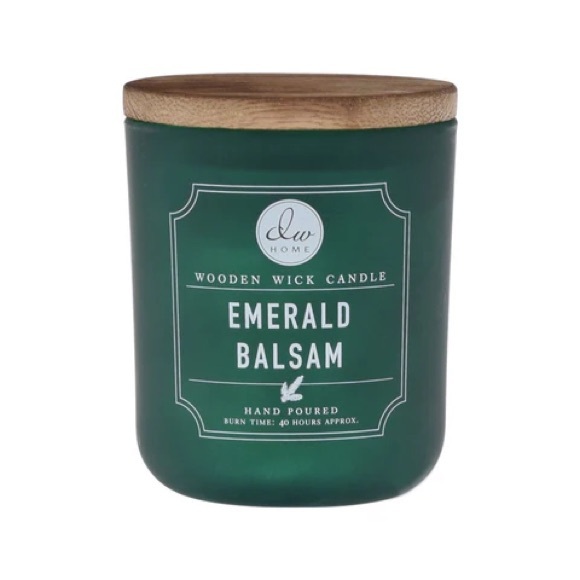 DW Home Emerald Balsam Wooden Single Wick Candle 11.5 oz - Picture 1 of 7